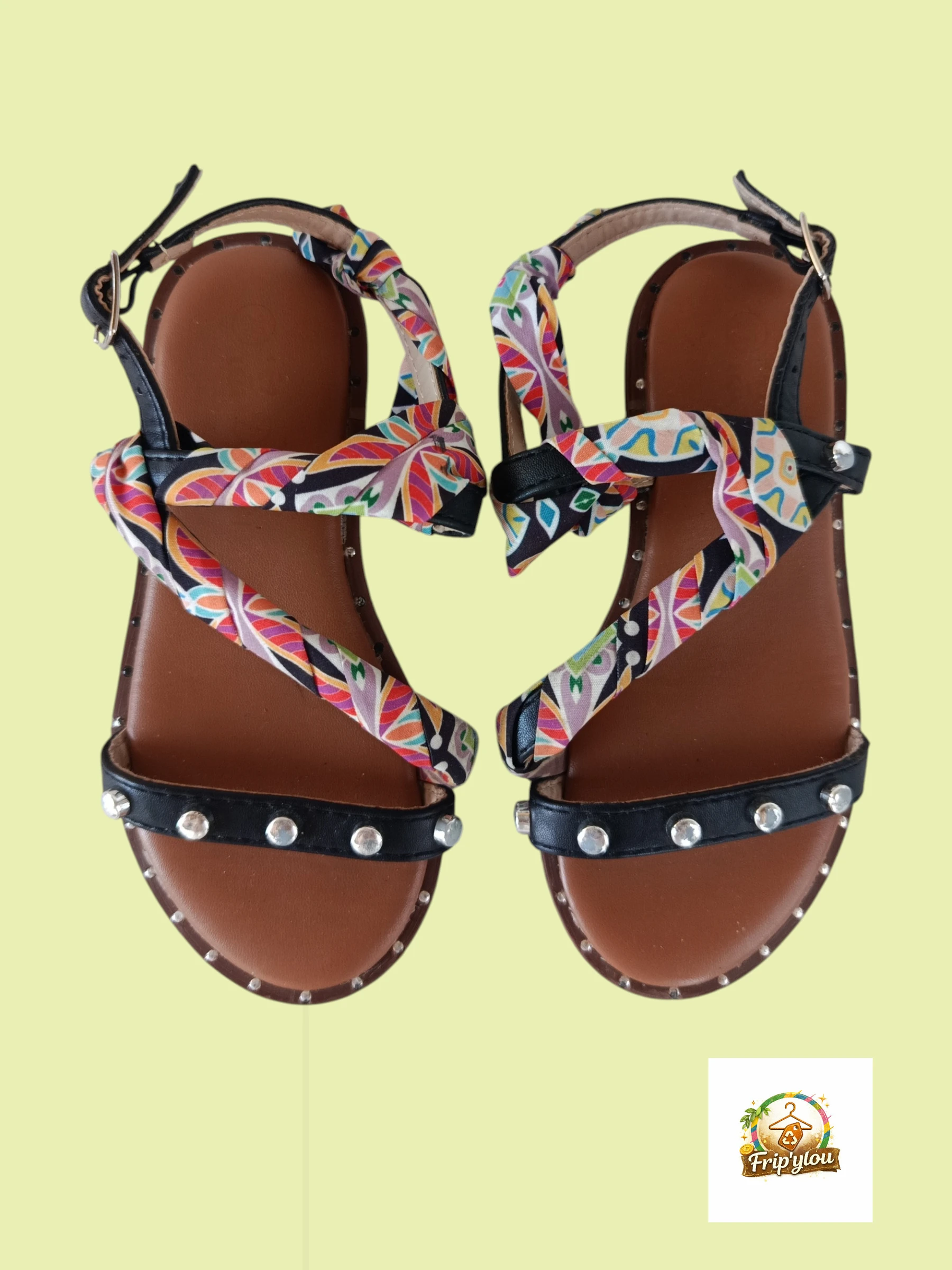 Sandales fille bohème multicolores T27 - A1751